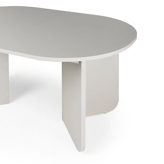 Tavolo allungabile Mou 140-200 cm, color cashmere, piano ovale