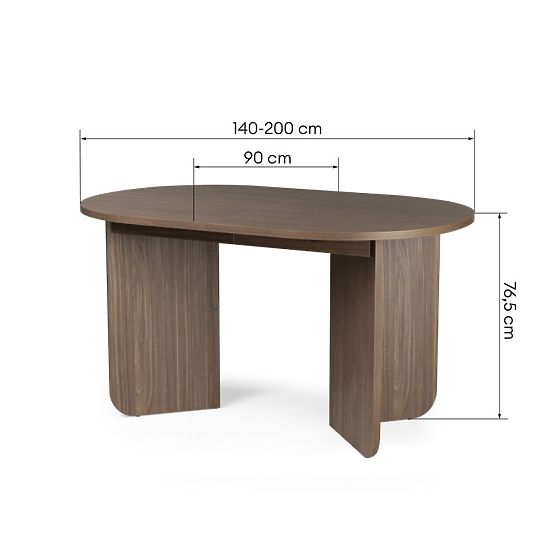 Tavolo allungabile Mou 140-200 cm, Noce Lincoln, piano ovale