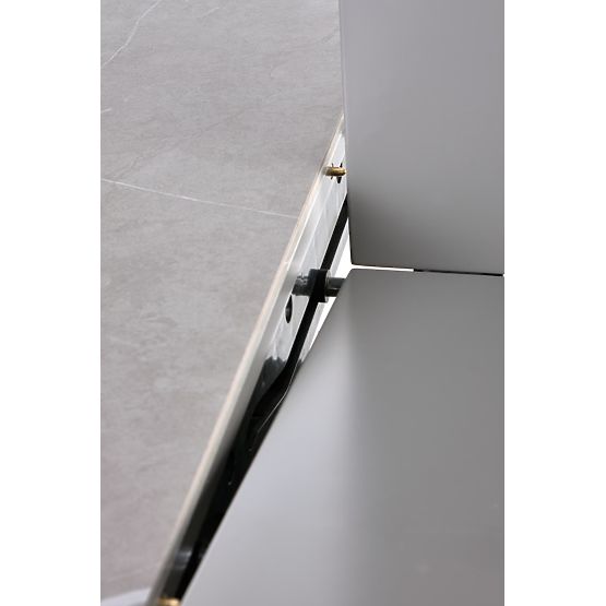 Tavolo allungabile MUSCAT piano - marmo grigio, gambe - grigio chiaro / oro