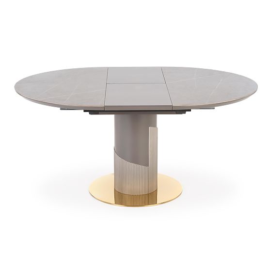 Tavolo allungabile MUSCAT piano - marmo grigio, gambe - grigio chiaro / oro