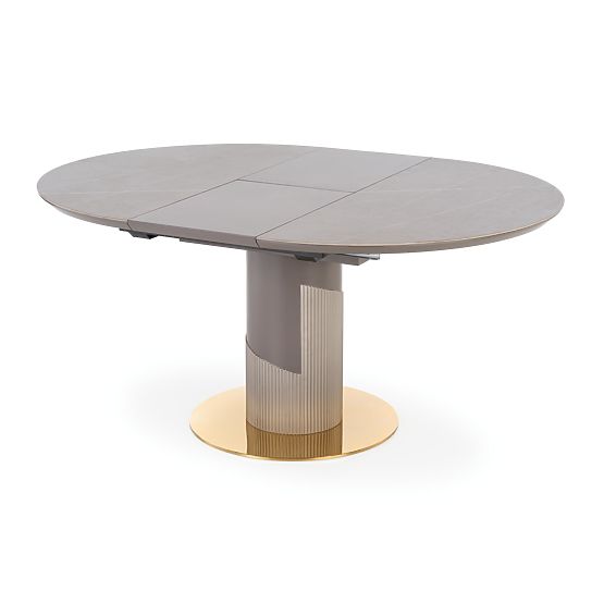 Tavolo allungabile MUSCAT piano - marmo grigio, gambe - grigio chiaro / oro