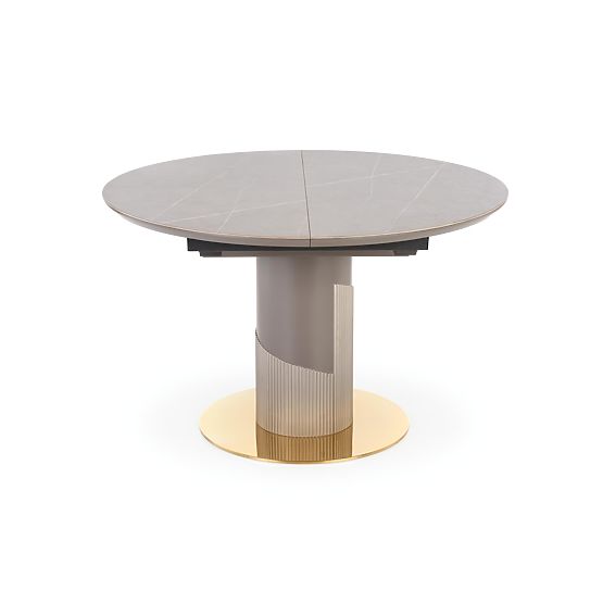 Tavolo allungabile MUSCAT piano - marmo grigio, gambe - grigio chiaro / oro