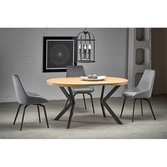Tavolo allungabile PERONI rovere dorato - nero