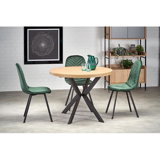Tavolo allungabile PERONI rovere dorato - nero