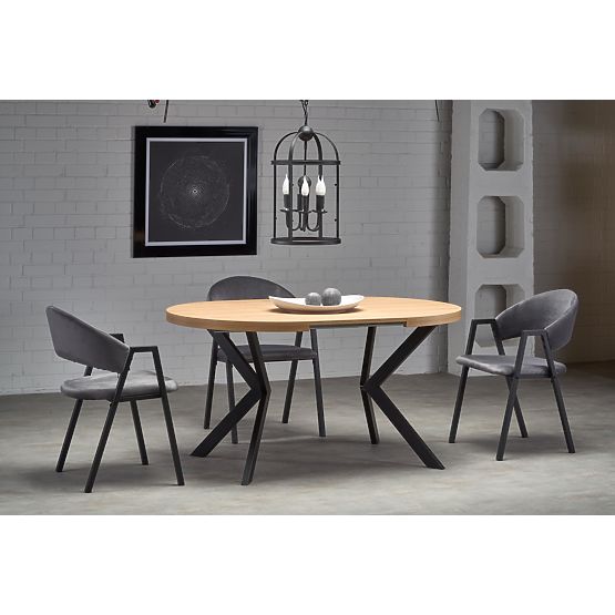 Tavolo allungabile PERONI rovere dorato - nero