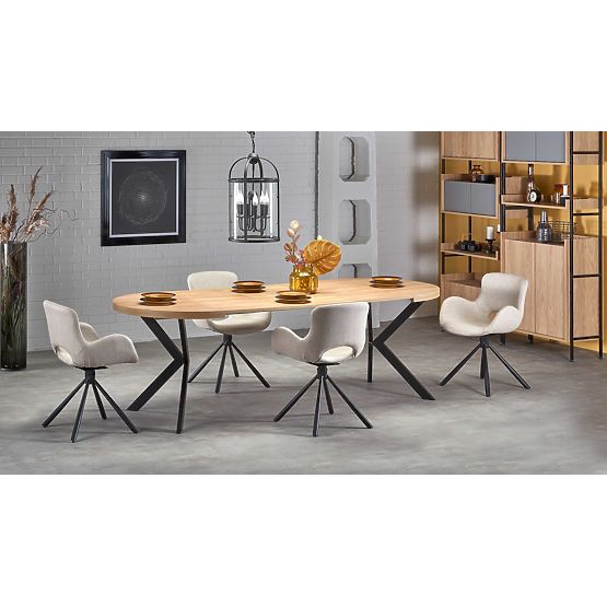 Tavolo allungabile PERONI rovere dorato - nero
