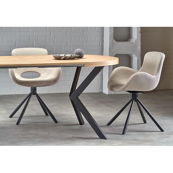 Tavolo allungabile PERONI rovere dorato - nero