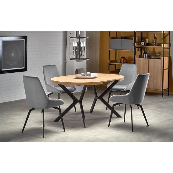 Tavolo allungabile PERONI rovere dorato - nero