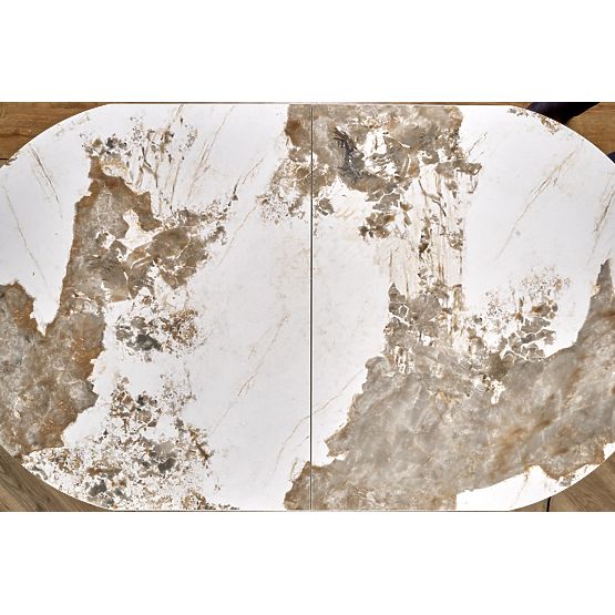 Tavolo estensibile ROBINSON, marmo beige / cappuccino / nero