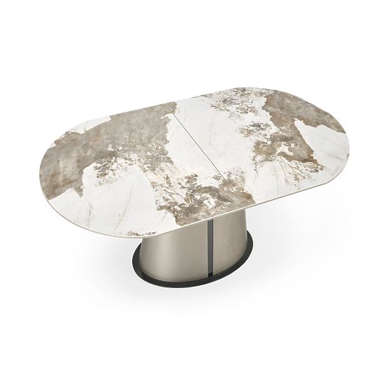 Tavolo estensibile ROBINSON, marmo beige / cappuccino / nero