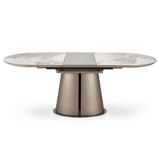 Tavolo estensibile ROBINSON, marmo beige / cappuccino / nero