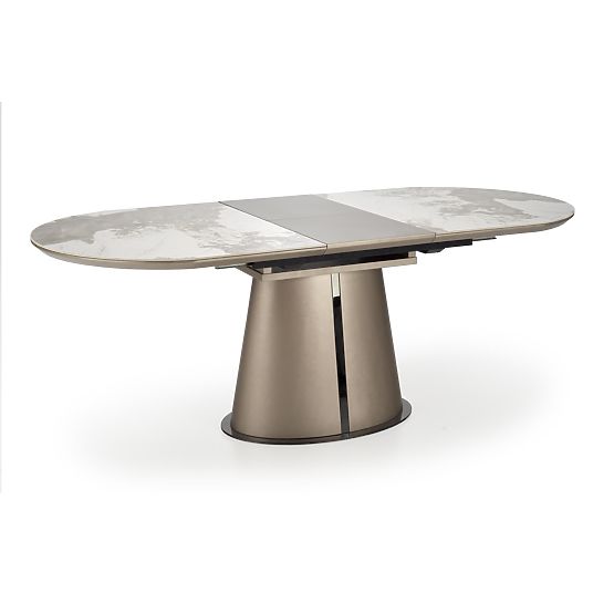 Tavolo estensibile ROBINSON, marmo beige / cappuccino / nero