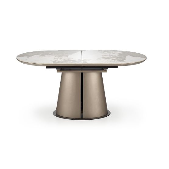 Tavolo estensibile ROBINSON, marmo beige / cappuccino / nero