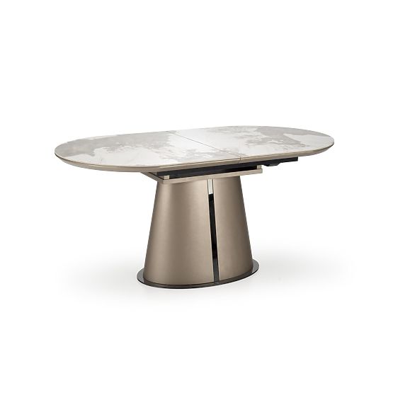 Tavolo estensibile ROBINSON, marmo beige / cappuccino / nero