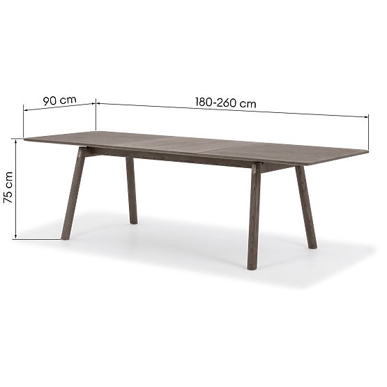 Tavolo allungabile Selvoni 180-260 cm, legno di quercia massiccio, impiallacciatura, espresso
