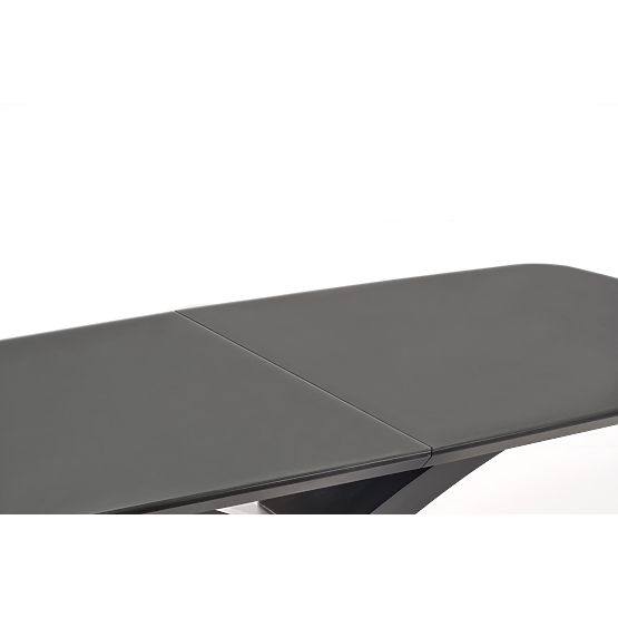 Tavolo estensibile SILVESTRO piano - grigio scuro, gambe - nero