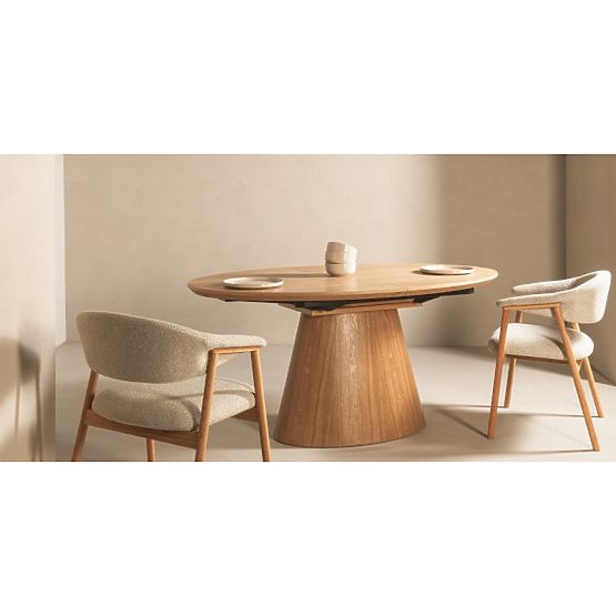 Tavolo allungabile Solan 160-200 cm, ovale, naturale