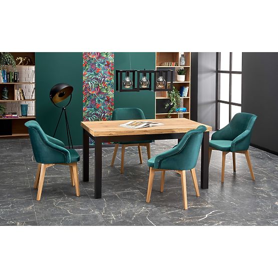 Tavolo allungabile TIAGO 140-220/80 piano: rovere craft, gambe: nere