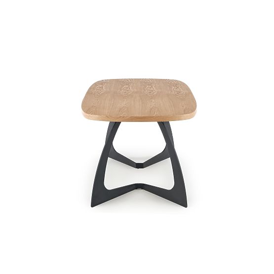 Tavolo allungabile VELDON, piano - rovere naturale, gambe - nere (2p=1ks)