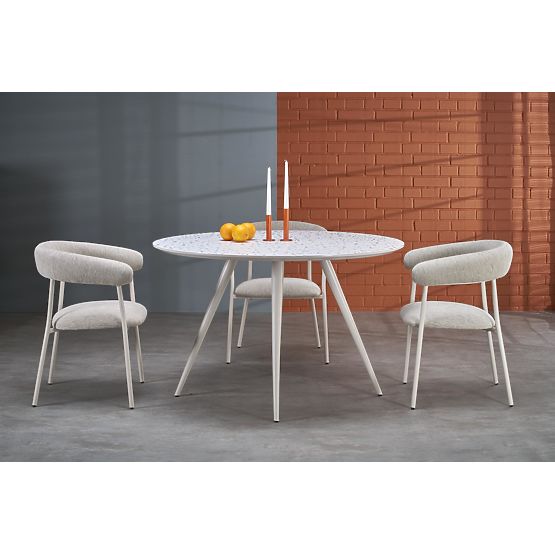 Tavolo ARAMIS, piano - terrazzo, gambe - bianco (2p=1ks)