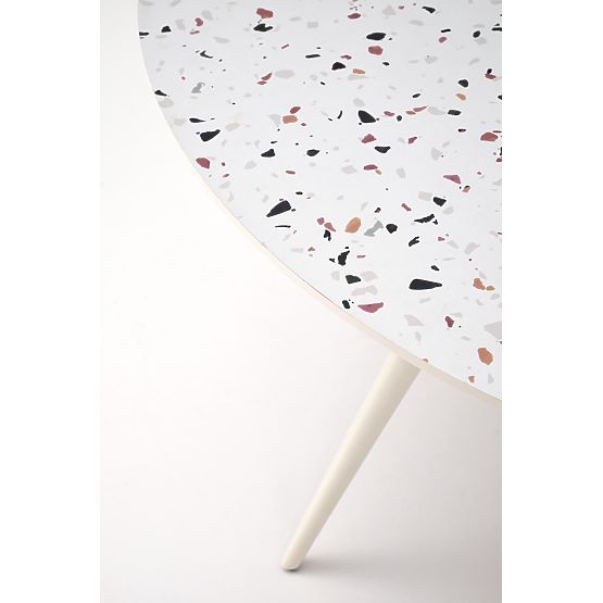 Tavolo ARAMIS, piano - terrazzo, gambe - bianco (2p=1ks)
