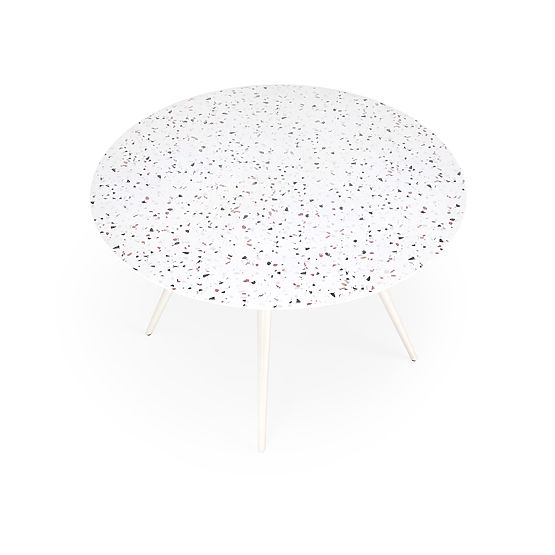 Tavolo ARAMIS, piano - terrazzo, gambe - bianco (2p=1ks)