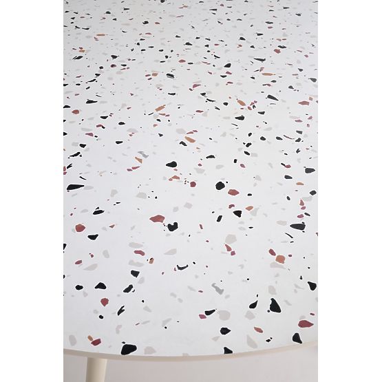 Tavolo ARAMIS, piano - terrazzo, gambe - bianco (2p=1ks)