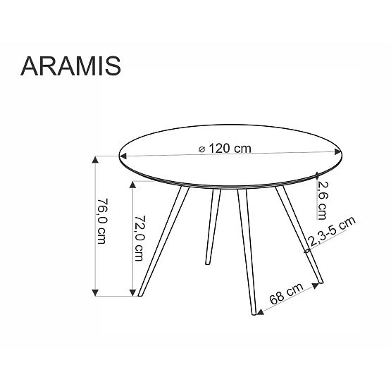 Tavolo ARAMIS, piano - terrazzo, gambe - bianco (2p=1ks)
