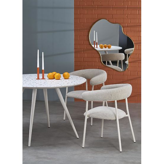 Tavolo ARAMIS, piano - terrazzo, gambe - bianco (2p=1ks)