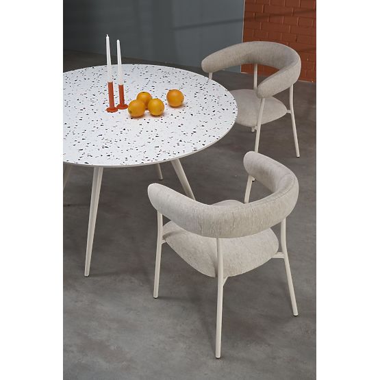 Tavolo ARAMIS, piano - terrazzo, gambe - bianco (2p=1ks)