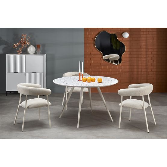 Tavolo ARAMIS, piano - terrazzo, gambe - bianco (2p=1ks)