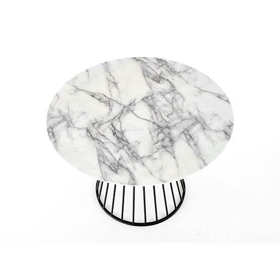 Tavolo BRODWAY piano - marmo bianco, gamba - nero
