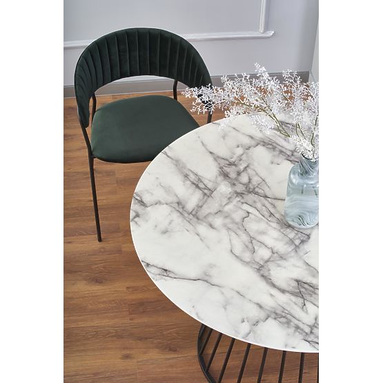 Tavolo BRODWAY piano - marmo bianco, gamba - nero