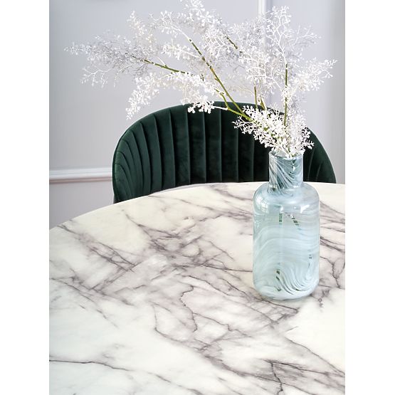 Tavolo BRODWAY piano - marmo bianco, gamba - nero