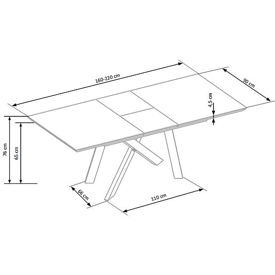 Tavolo CAPITAL 160-200 cm, rovere dorato / nero (2p=1ks)