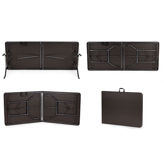 Tavolo da banchetto pieghevole da giardino 180 cm rattan ModernHome