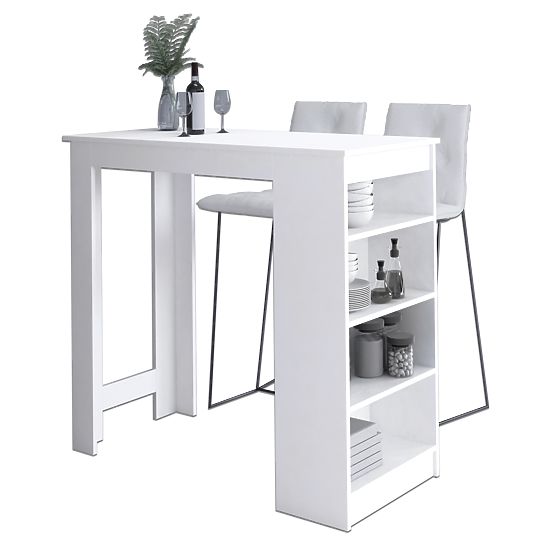 Tavolo da bar sotto sgabello 115 cm Bianco