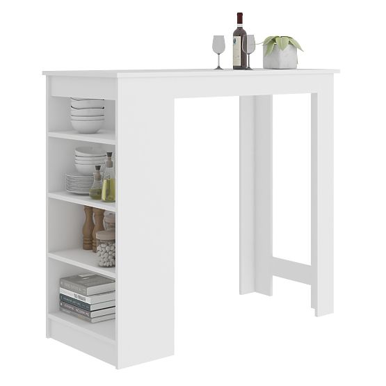 Tavolo da bar sotto sgabello 115 cm Bianco