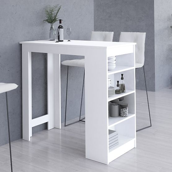 Tavolo da bar sotto sgabello 115 cm Bianco