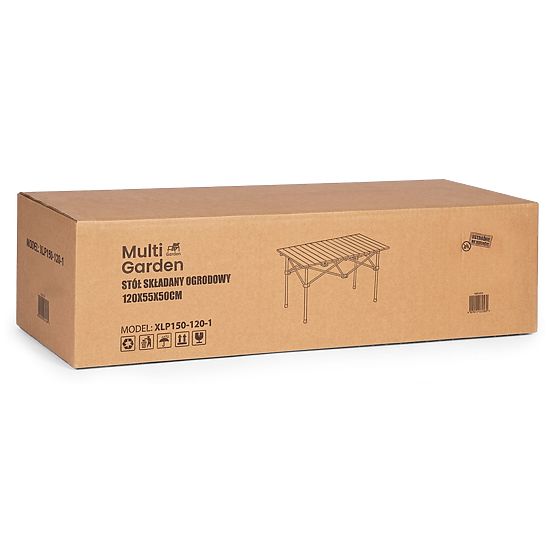 Tavolo da campeggio pieghevole 120x55 cm con borsa nero MultiGarden