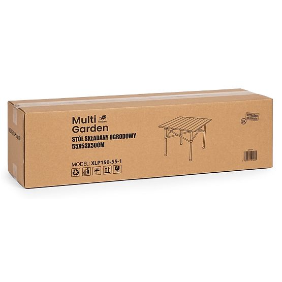 Tavolo da campeggio pieghevole 53x55 cm con borsa nero MultiGarden