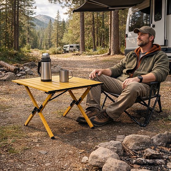 Tavolo da campeggio pieghevole 60x60 cm con borsa MultiGarden