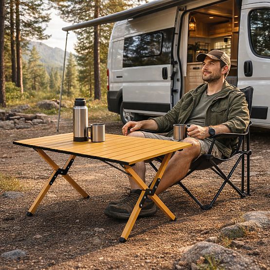 Tavolo da campeggio pieghevole 90x60 cm con borsa MultiGarden