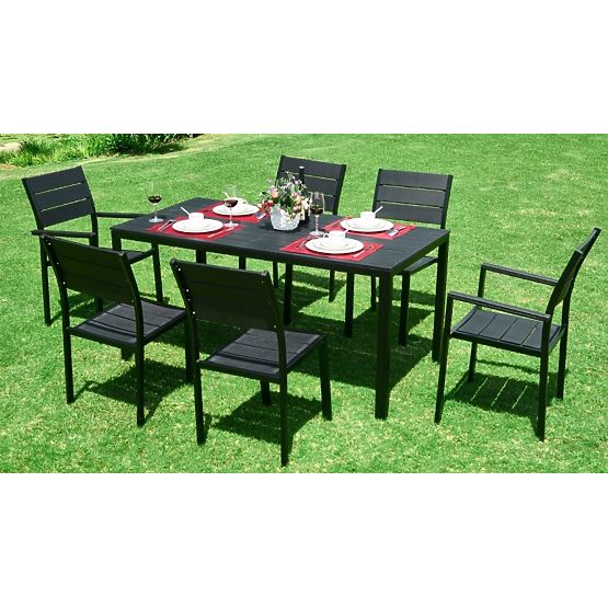 Tavolo da catering da giardino 156 x 78 cm Nero
