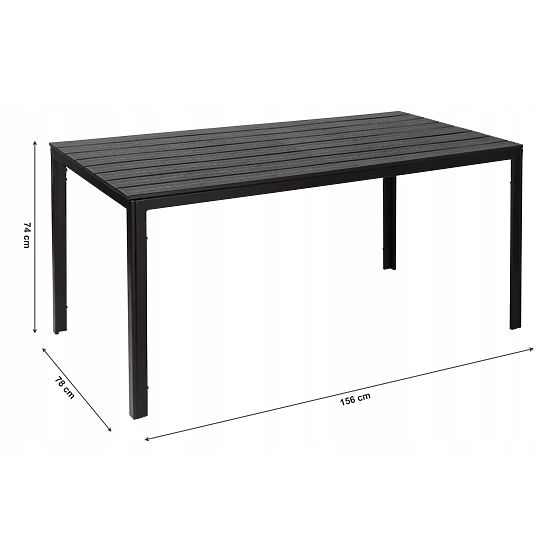 Tavolo da catering da giardino 156 x 78 cm Nero
