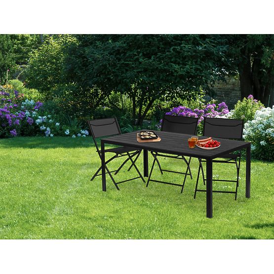 Tavolo da catering da giardino 156 x 78 cm Nero