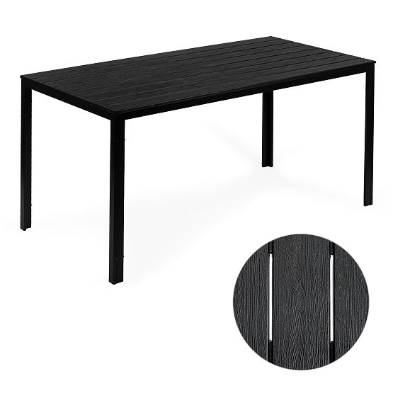 Tavolo da catering da giardino 156 x 78 cm Nero