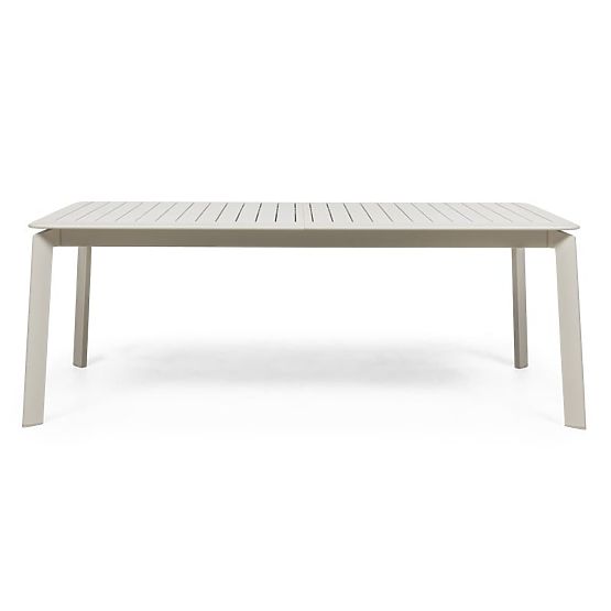 Tavolo da giardino allungabile Canelli 205-286 cm, in alluminio, rettangolare, beige chiaro
