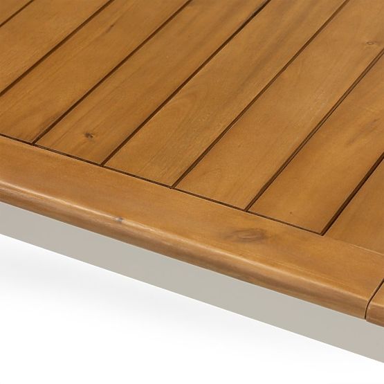 Tavolo da giardino allungabile Porticato 211-300 cm in legno di acacia FSC, effetto teak, beige chia