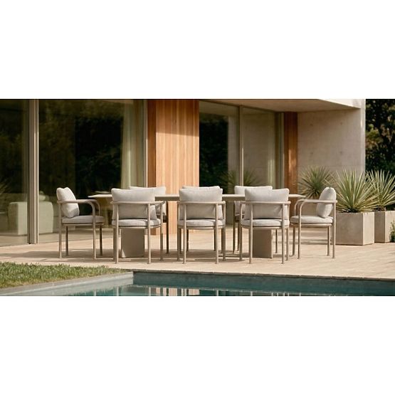 Tavolo da giardino Amarello 220 cm, alluminio, rettangolare, beige chiaro